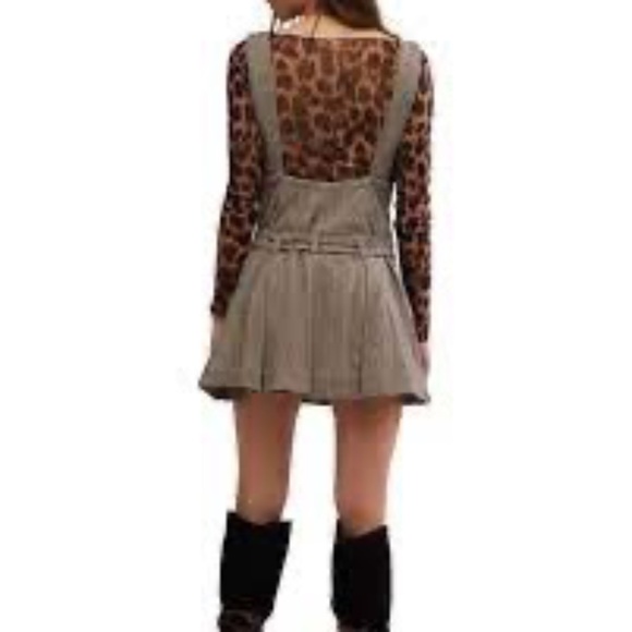 Free People Belong Together Herringbone Pinafore Minidress Women's Small - Picture 2 of 9